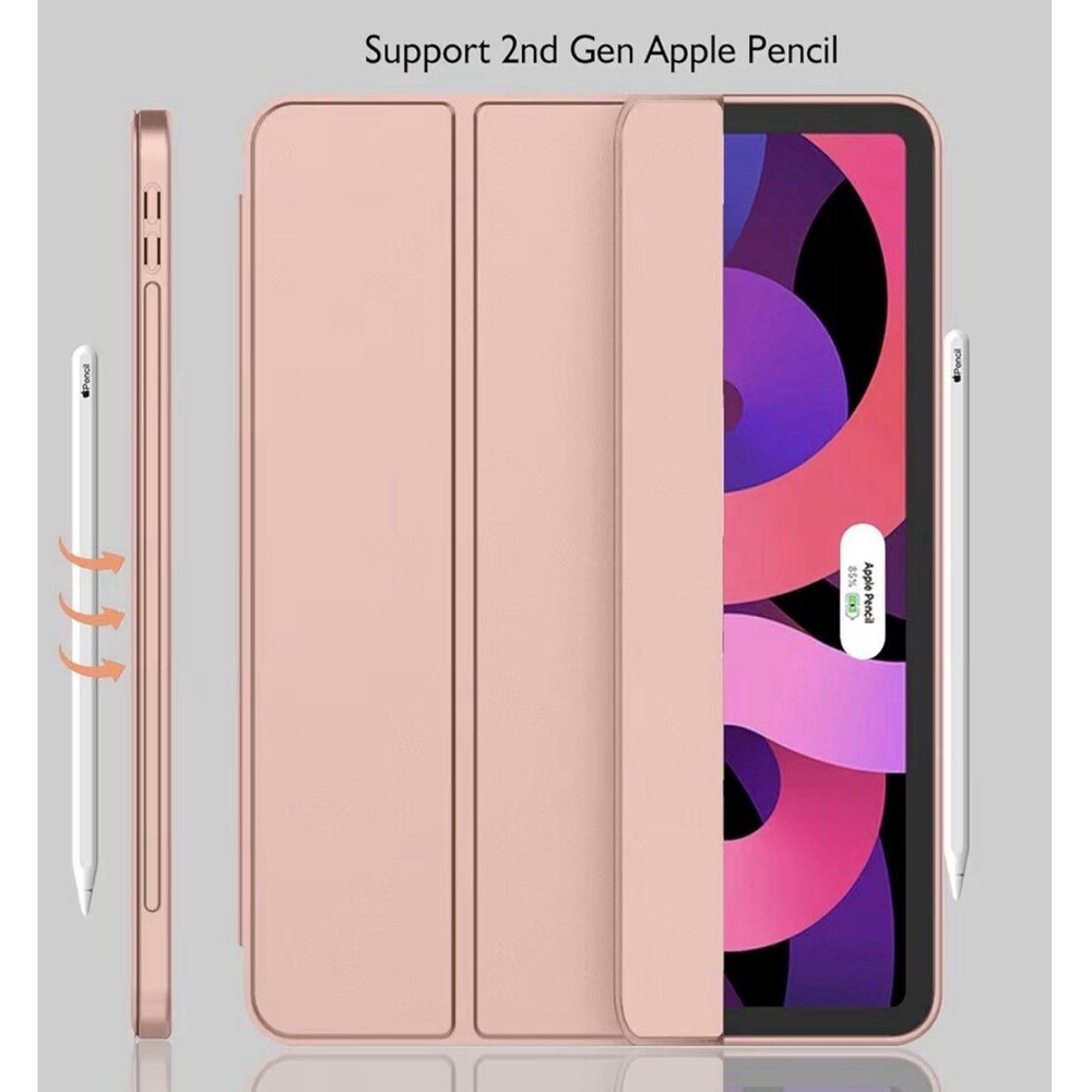 iPad Air 11 Inch Case 10.9 Inch with Pencil Holder,Trifold Stand Smart Case Pink